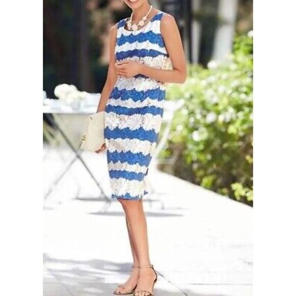 New Talbots Blue Daisy Floral Sheath Dress - Picture 1 of 7